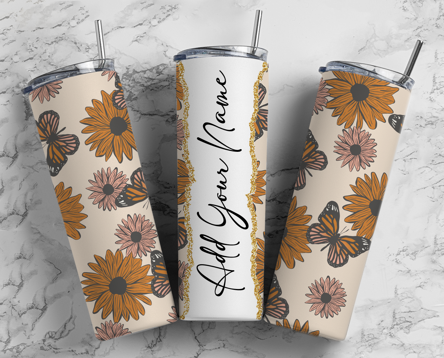 Personalzed Tumbler & Flowers